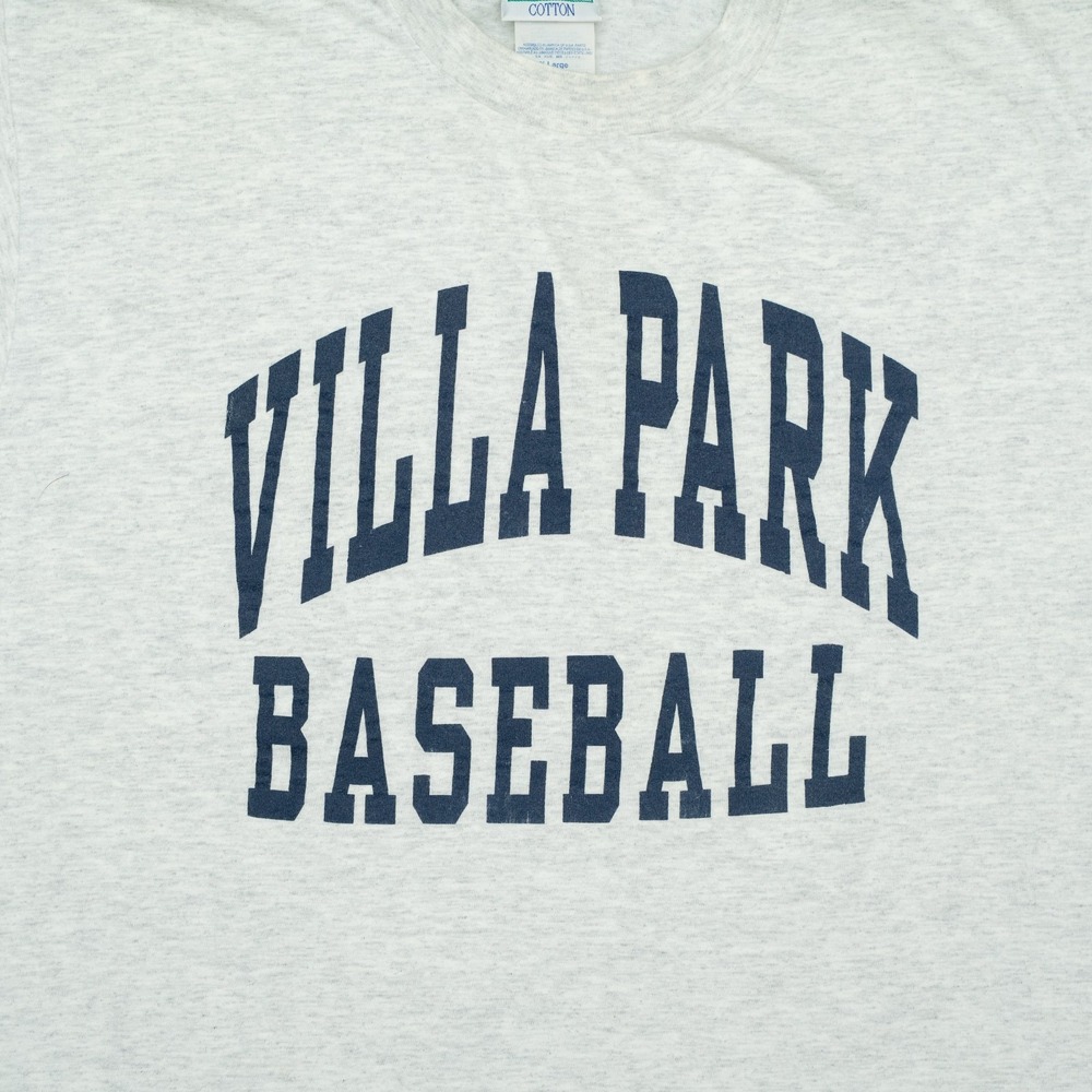 VTG Discus Sports Villa Park Baseball Short Sleeve Shirt heather grey 80s 90s XL - Picture 2 of 5